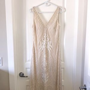 Gorgeous Cream Beaded Long Gown